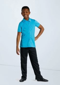 Weissman Boys Collared Shirt 13 Weissman Boys Collared Shirt -Dance Clothing Store 12501 turquoise 11456 black 4325 92846.1678887463