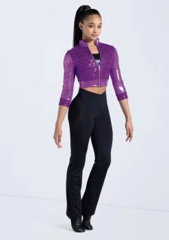 Weissman Cropped Sequin Jacket 12 Weissman Cropped Sequin Jacket -Dance Clothing Store 14236 electricpurple 048 52549.1678889060