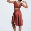 Weissman Draped Mesh Bra Top -Dance Clothing Store 14297 paprika 3010 95868.1694130927