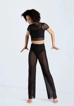 Weissman Power Mesh Wide Leg Pants -Dance Clothing Store 14428 black 14430 black 719 96900.1692402481