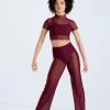 Weissman Power Mesh Wide Leg Pants -Dance Clothing Store 14428 blackcherry 14430 blackcherry 924 51727.1692402480