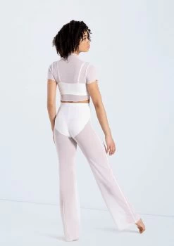 Weissman Power Mesh Wide Leg Pants -Dance Clothing Store 14428 white 14430 white 08 65735.1692402481