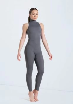 Weissman Mock Neck Sleeveless Unitard 11 Weissman Mock Neck Sleeveless Unitard -Dance Clothing Store 14497 gray 0259 69437.1678889720
