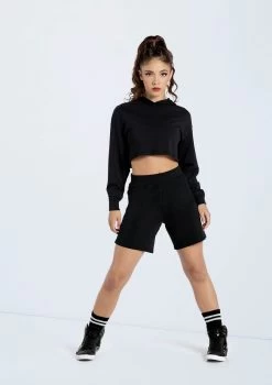 Weissman French Terry Pull-On Shorts -Dance Clothing Store AH10417 black AH12500 black 802 34113.1698840264