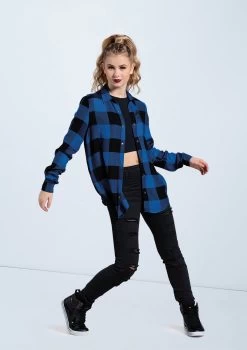 Weissman Oversized Buffalo Plaid Shirt -Dance Clothing Store AH10810 royal AH9210 black 881 51845.1698450091