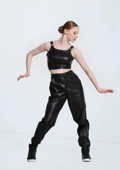 Weissman Faux Leather Jogger Pants -Dance Clothing Store AH12555 black 8838 28004.1678890648