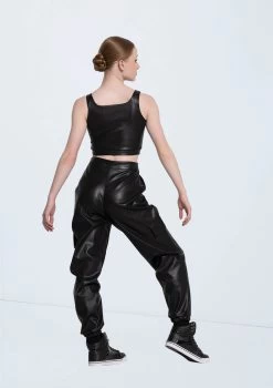 Weissman Faux Leather Jogger Pants -Dance Clothing Store AH12555 black 8854 13303.1678890648