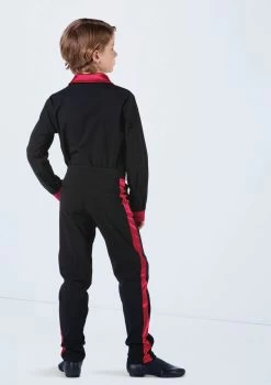 Weissman Boys Satin Stripe Pants -Dance Clothing Store AH12616 red 1793 44527.1692402918