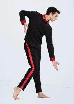 Weissman Boys Satin Stripe Pants -Dance Clothing Store AH12616 red 2210 58898.1692402918