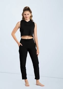 Weissman Hooded Sleeveless Crop Top 15 Weissman Hooded Sleeveless Crop Top -Dance Clothing Store AH9207 AH12047 black 6802 22890.1698840275