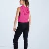 Weissman Hooded Sleeveless Crop Top 1 Weissman Hooded Sleeveless Crop Top -Dance Clothing Store AH9207 cerise 259 04622.1678890714
