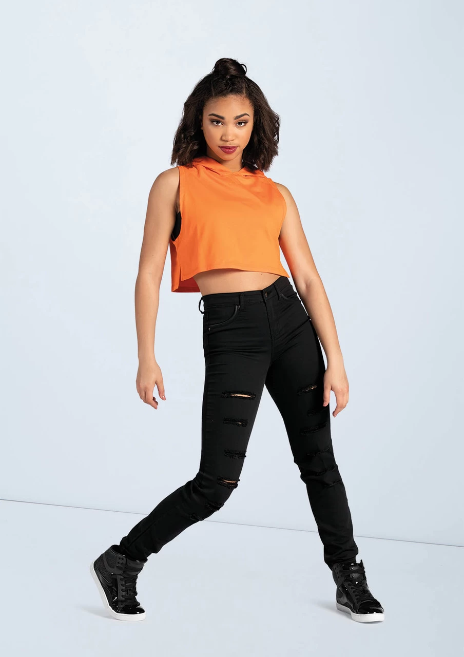 Weissman Hooded Sleeveless Crop Top 4 Weissman Hooded Sleeveless Crop Top - Image 2