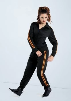 Weissman Stripe Sleeve Track Jacket -Dance Clothing Store AH9280 blackember AH9281 blackember 983 57238.1678890724