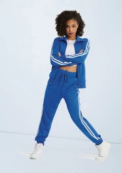 Weissman Stripe Sleeve Track Jacket -Dance Clothing Store AH9280 royal AH9281 royal 129095 92281.1698840280