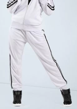 Weissman Side Stripe Track Pants -Dance Clothing Store AH9281 white 2705 83719.1678890728