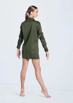 Weissman Solid Button Down Shirt -Dance Clothing Store AH9878 olive 205 96629.1678890736