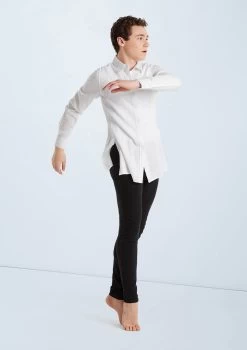 Weissman Solid Button Down Shirt -Dance Clothing Store AH9878 white 105035 20848.1678890736