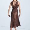 Weissman Double Cowl Mesh Maxi Dress 2 Weissman Double Cowl Mesh Maxi Dress -Dance Clothing Store D10454 chocolate 05 02918.1678890758