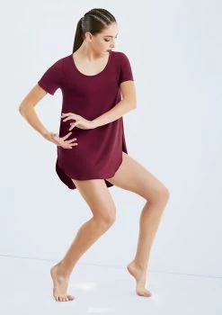 Weissman Oversized Favorite Tee Dress -Dance Clothing Store D10565 blackcherry 432 24783.1678890772