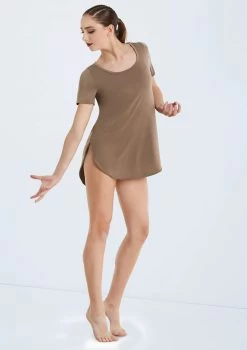 Weissman Oversized Favorite Tee Dress -Dance Clothing Store D10565 mocha 319 84798.1678890769