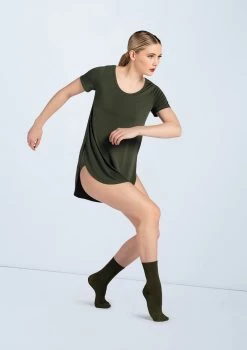 Weissman Oversized Favorite Tee Dress -Dance Clothing Store D10565 olive W775 olive 2616 51898.1678890769