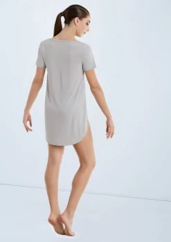 Weissman Oversized Favorite Tee Dress -Dance Clothing Store D10565 softgray 361 27821.1678890769