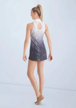 Weissman Ombre Sequin Performance Dress -Dance Clothing Store D11120 white 037 83712.1678890809