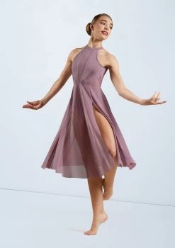 Weissman High Neck Halter Dress -Dance Clothing Store D11656 frenchmauve 161311 64195.1698840460