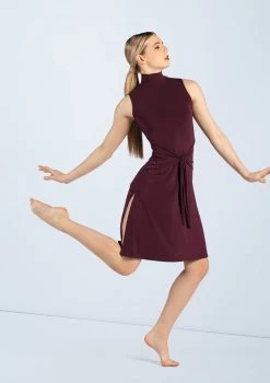 Weissman Knotted Tunic Dress -Dance Clothing Store D12228 raisin 0479 61252.1678890852
