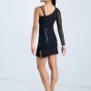 Weissman One Sleeve Sequin Shift Dress -Dance Clothing Store D12444 black 822 52194.1678890867
