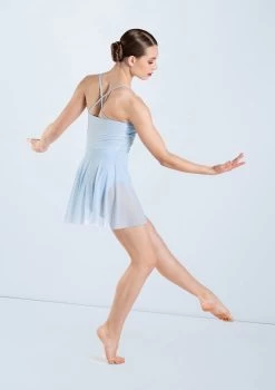 Weissman Shirred Power Mesh Dress -Dance Clothing Store D13010 powderblue 144 16728.1678890883