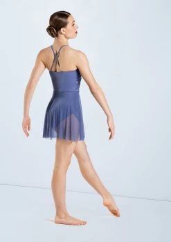 Weissman Shirred Power Mesh Dress -Dance Clothing Store D13010 slateblue 208 81240.1678890882