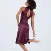 Weissman Charmeuse Mock Neck Dress -Dance Clothing Store D13067 raisin 369 71832.1692403286