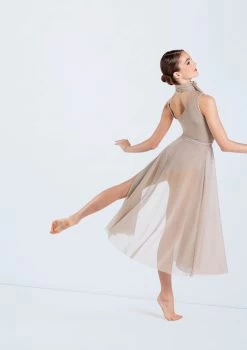 Weissman One Shoulder Tied Neck Dress -Dance Clothing Store D13079 latte 764 21960.1678890896