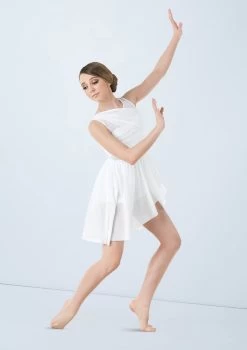 Weissman Mesh Wrap Dress -Dance Clothing Store D8423 white 1703 23723.1678890969