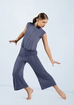 Weissman Snap Front Jumpsuit 9 Weissman Snap Front Jumpsuit -Dance Clothing Store MJ11818 slateblue 1547 95626.1698840483