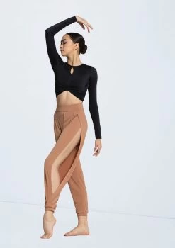 Weissman Twist Front High-Low Top 11 Weissman Twist Front High-Low Top -Dance Clothing Store MJ13068 black MJ12237 warmsand 10783 81307.1678891088