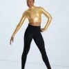 Weissman Premium Metallic Crop Top -Dance Clothing Store ML12486 gold 2004 67844.1678891088