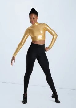 Weissman Premium Metallic Crop Top