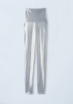 Weissman High Waist Metallic Leggings -Dance Clothing Store ML9062 silver OffFigure 1004 39244.1678891101