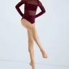 Weissman Long Sleeve Backless Leotard -Dance Clothing Store MT10406 blackcherry 291 71107.1678891120