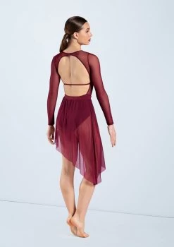Weissman Long Sleeve Backless Leotard -Dance Clothing Store MT10406 blackcherry S9714 313 72182.1678891120