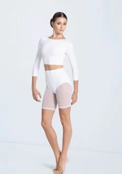 Weissman Power Mesh Biker Shorts -Dance Clothing Store MT12224 white 14429 white 750 81989.1692402366