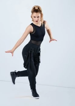 Weissman Mesh Detail Sleeveless Leotard -Dance Clothing Store MT12491 black AH10511 785 60181.1678891221