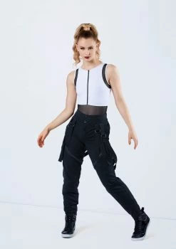 Weissman Mesh Detail Sleeveless Leotard -Dance Clothing Store MT12491 whiteblack AH10511 black 698 32031.1678891221