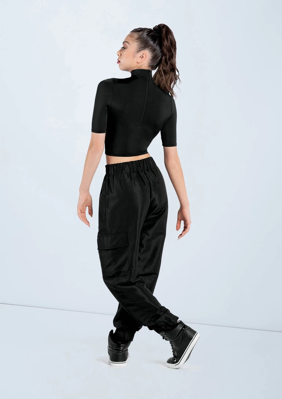 Weissman Half Sleeve Mock Neck Crop Top 3 Weissman Half Sleeve Mock Neck Crop Top