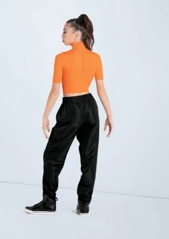 Weissman Half Sleeve Mock Neck Crop Top 12 Weissman Half Sleeve Mock Neck Crop Top -Dance Clothing Store MT13138 ember AH12406 black 237 09263.1678891243