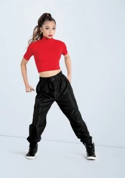 Weissman Half Sleeve Mock Neck Crop Top 15 Weissman Half Sleeve Mock Neck Crop Top -Dance Clothing Store MT13138 red AH12406 black 035 09805.1678891243