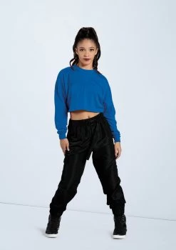Weissman Cropped Long Sleeve Tee -Dance Clothing Store PT12726 royal AH12406 black 7601 63610.1678891438