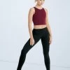Weissman Cotton High Neck Crop Top -Dance Clothing Store PT9424 blackcherry 101837 46405.1678891443
